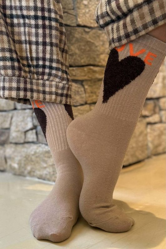 Sweet Heart Socks Camel 